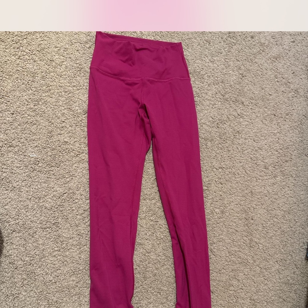 Lululemon Athletica Magenta High-Waisted Leggings